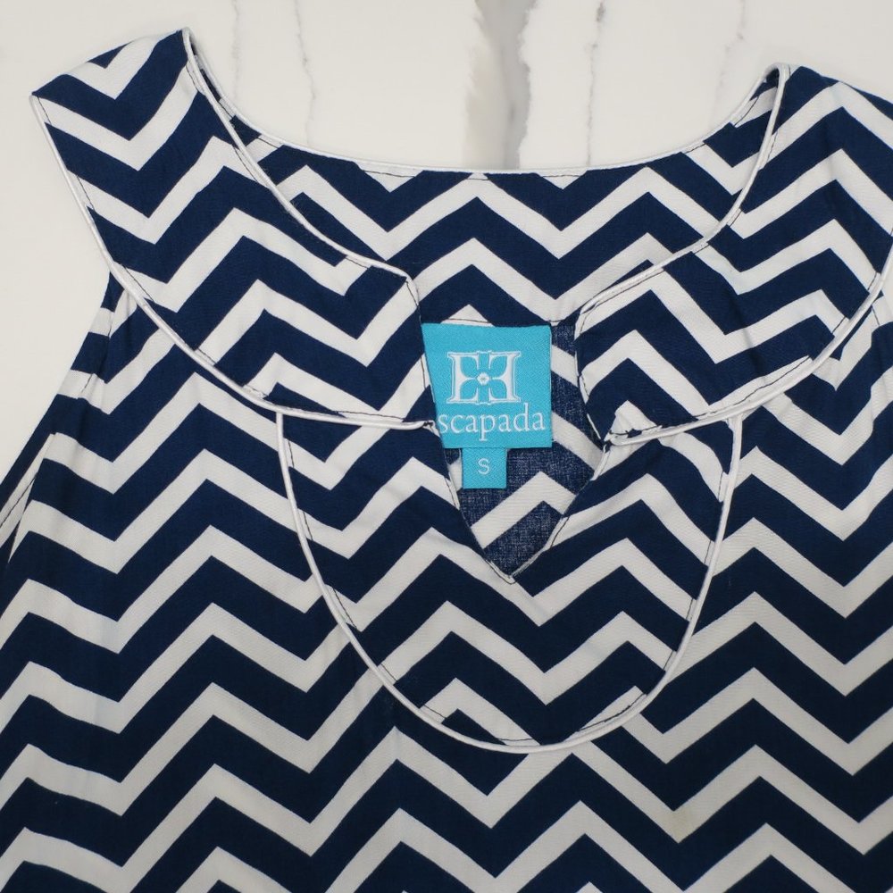 escapada Navy/White Sleeveless Dress S
